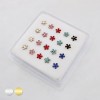 MULTI CZ FLOWER 316L SURGICAL STEEL NOSE BONE NOSE RING BOX